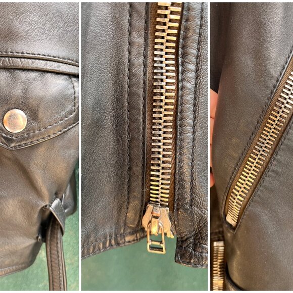 3.1 Phillip Lim Leather Motorcycle Jacket Women's Tag Medium - Picture 8 of 10